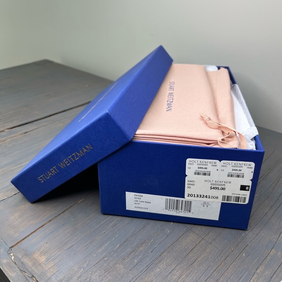 Brand New Stuart Weitzman Silver Loafers Size 8 - Picture 3 of 13